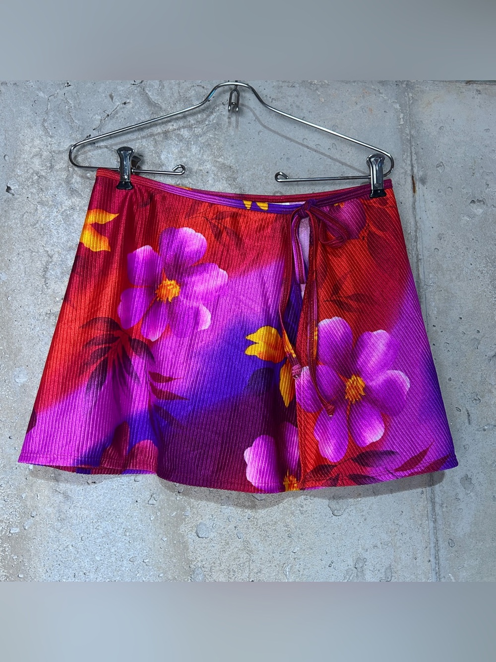 Vintages 90s y2k Catalina ribbed floral purple swim skirt medium